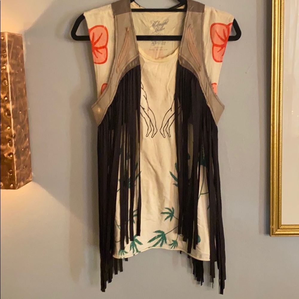 Fringe Faux Leather Vest